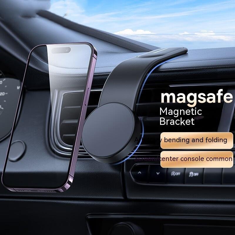 حامل هاتف مغناطيسي مرن للسيارة – شحن لاسلكي سريع 15 واط وتوافق MagSafe